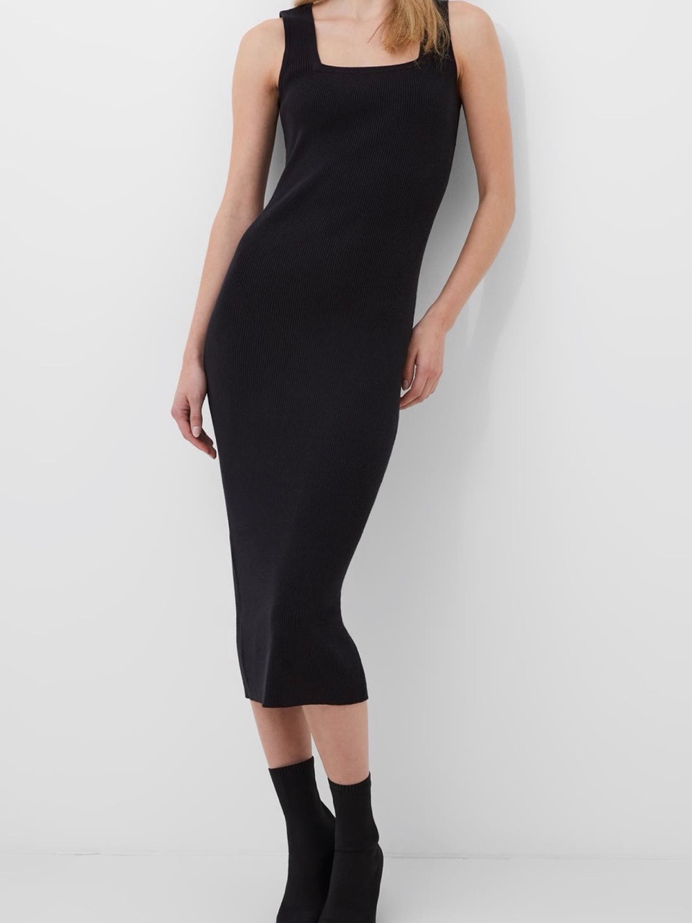 French connection Classic Black Sleeveless Maxi Dress - Sleek Tank Style